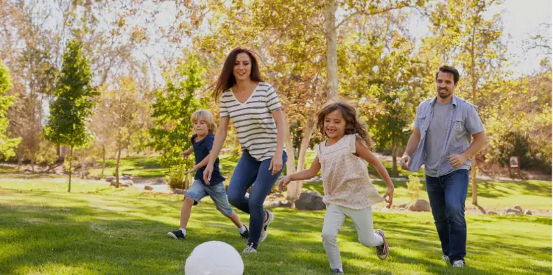 Family out in the park