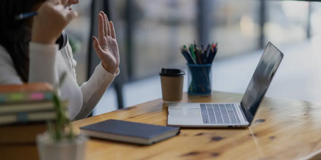 Laptop on desk
