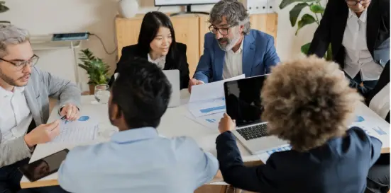 People around desk