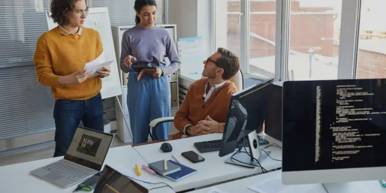 People working n modern office