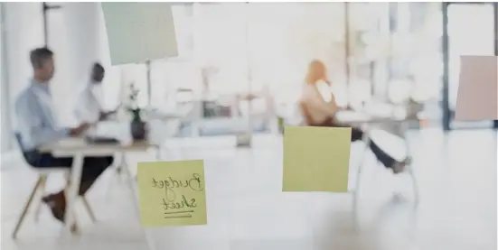 Post it notes on window pane