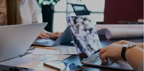 Person working on laptop